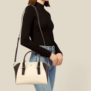 Black and Light Pink Kate Spade Cross Body Color Block Satchel